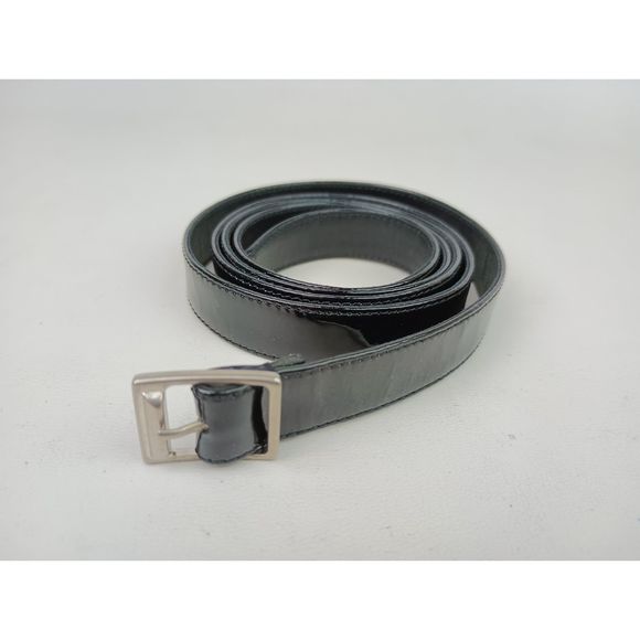 Saint Laurent Paris Women's Black Patent Leather Skinny Belt - Picture 1 of 3